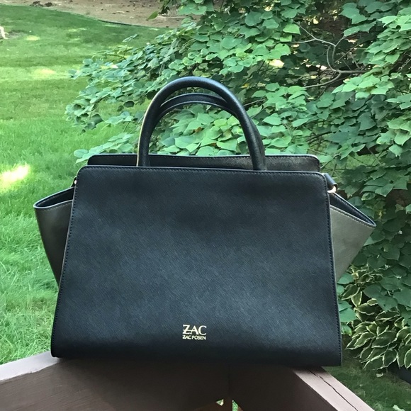 ZAC Zac Posen Black and Olive Two-toned Bag - Picture 4 of 16